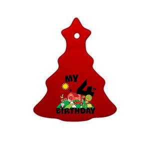 4 Year Old Farm My 4th Birthday Ceramic Tree Ornament