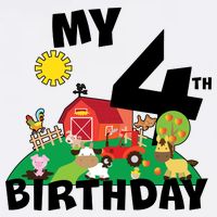 4 Year Old Farm My 4th Birthday Garment-Dyed Sweatshirt