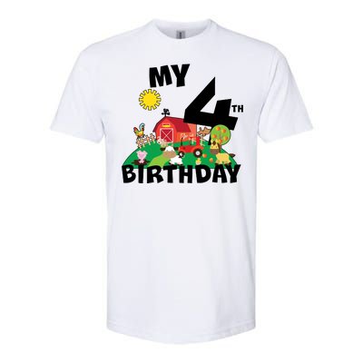 4 Year Old Farm My 4th Birthday Softstyle® CVC T-Shirt