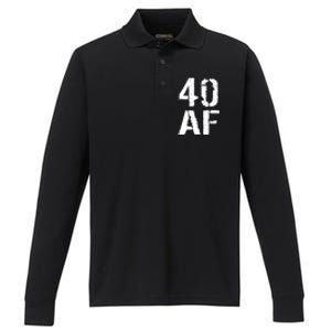 40 AF 40th Birthday Performance Long Sleeve Polo