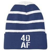 40 AF 40th Birthday Striped Beanie with Solid Band