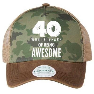 40 Whole Years Of Being Awesome Birthday Legacy Tie Dye Trucker Hat