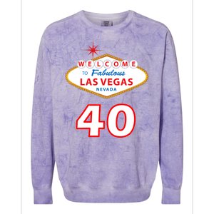 40 Years Old In Vegas - 40th Birthday Colorblast Crewneck Sweatshirt