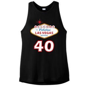 40 Years Old In Vegas - 40th Birthday Ladies PosiCharge Tri-Blend Wicking Tank