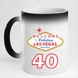 40 Years Old In Vegas - 40th Birthday 11oz Black Color Changing Mug