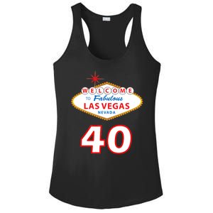 40 Years Old In Vegas - 40th Birthday Ladies PosiCharge Competitor Racerback Tank