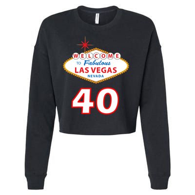 40 Years Old In Vegas - 40th Birthday Cropped Pullover Crew