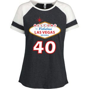 40 Years Old In Vegas - 40th Birthday Enza Ladies Jersey Colorblock Tee