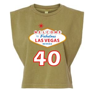 40 Years Old In Vegas - 40th Birthday Garment-Dyed Women's Muscle Tee