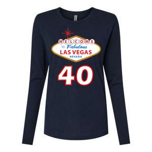 40 Years Old In Vegas - 40th Birthday Womens Cotton Relaxed Long Sleeve T-Shirt