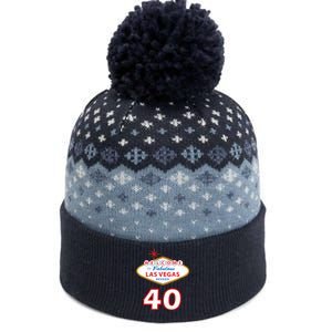 40 Years Old In Vegas - 40th Birthday The Baniff Cuffed Pom Beanie