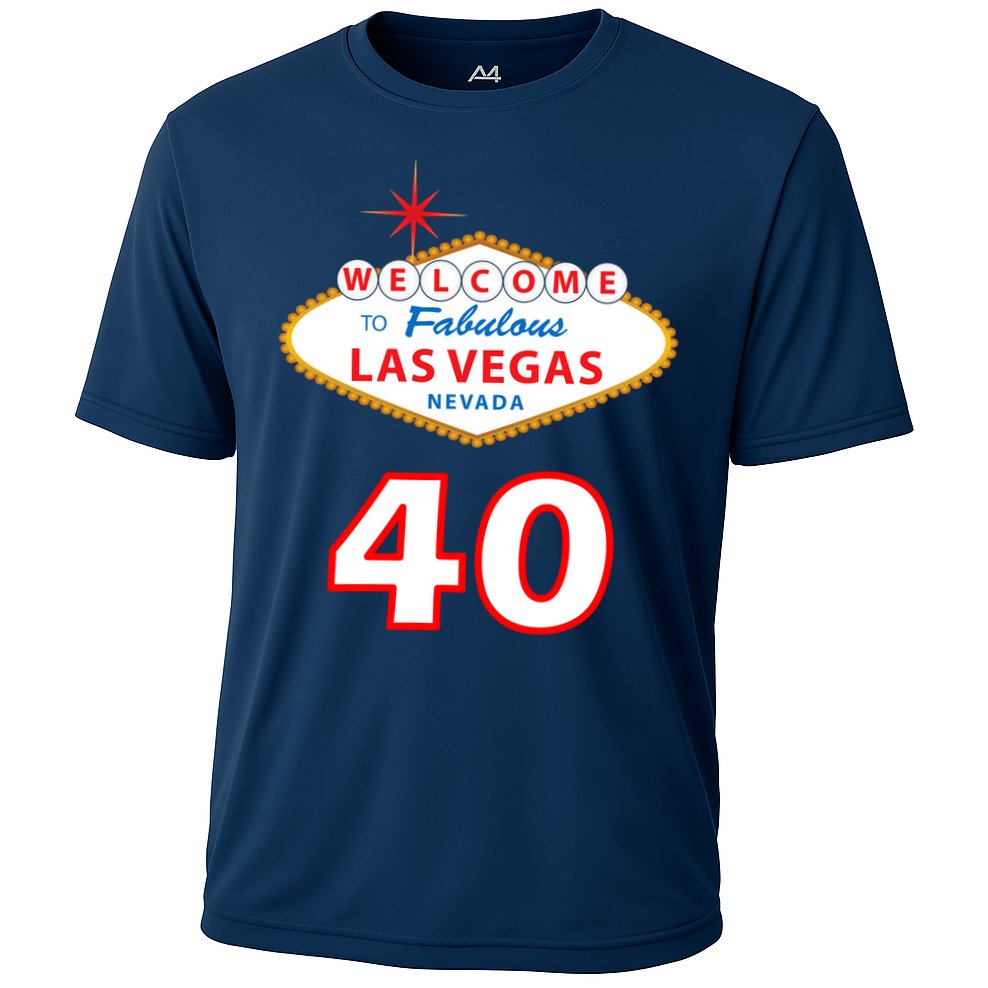 40 Years Old In Vegas - 40th Birthday Cooling Performance Crew T-Shirt