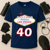 40 Years Old In Vegas - 40th Birthday Cooling Performance Crew T-Shirt