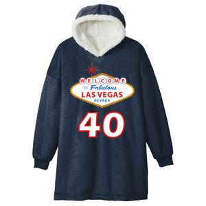 40 Years Old In Vegas - 40th Birthday Hooded Wearable Blanket