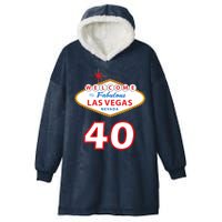 40 Years Old In Vegas - 40th Birthday Hooded Wearable Blanket