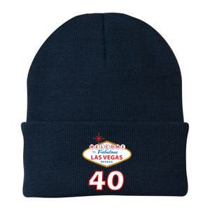 40 Years Old In Vegas - 40th Birthday Knit Cap Winter Beanie