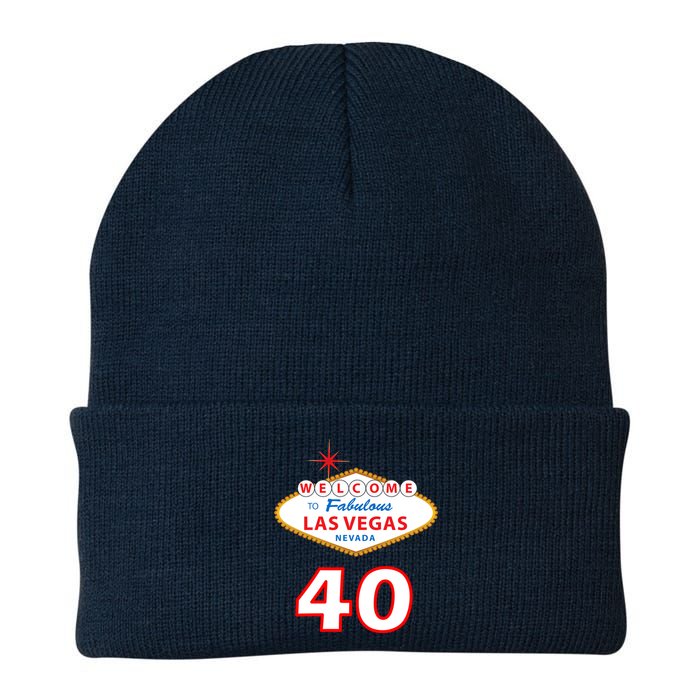 40 Years Old In Vegas - 40th Birthday Knit Cap Winter Beanie