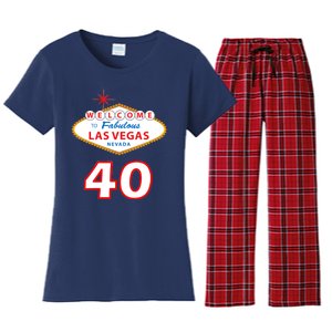 40 Years Old In Vegas - 40th Birthday Women's Flannel Pajama Set