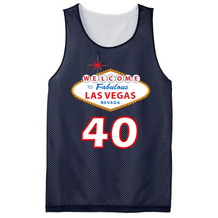 40 Years Old In Vegas - 40th Birthday Mesh Reversible Basketball Jersey Tank