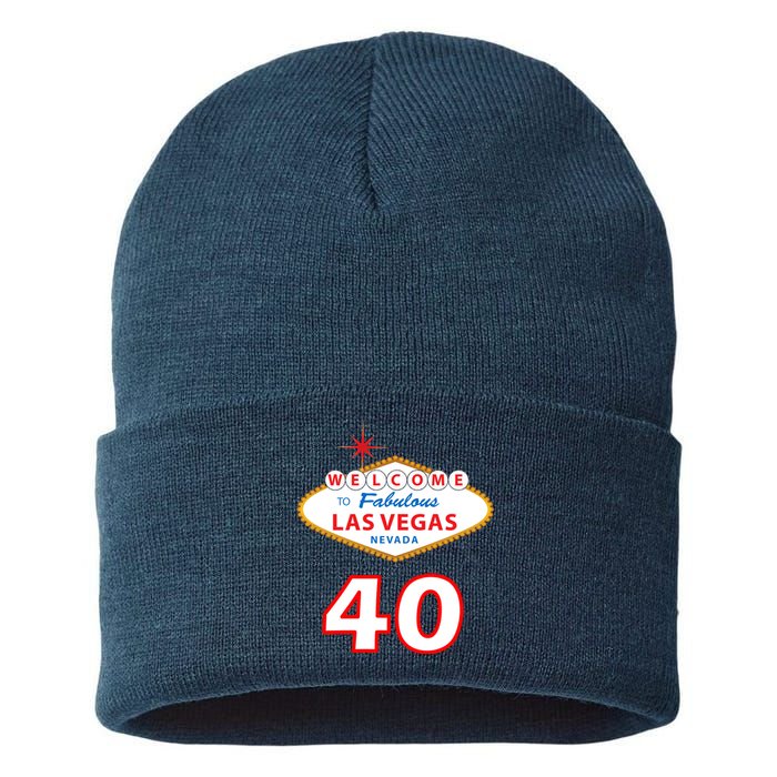 40 Years Old In Vegas - 40th Birthday Sustainable Knit Beanie