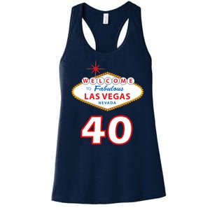 40 Years Old In Vegas - 40th Birthday Women's Racerback Tank