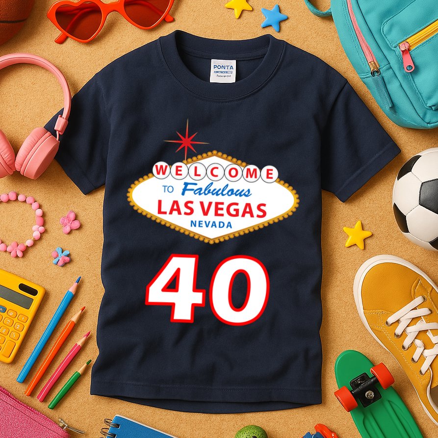 40 Years Old In Vegas - 40th Birthday Kids T-Shirt