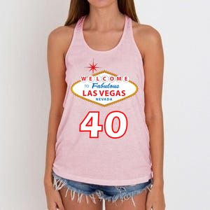 40 Years Old In Vegas - 40th Birthday Women's Knotted Racerback Tank