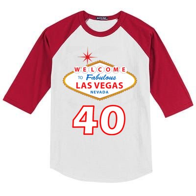 40 Years Old In Vegas - 40th Birthday Kids Colorblock Raglan Jersey