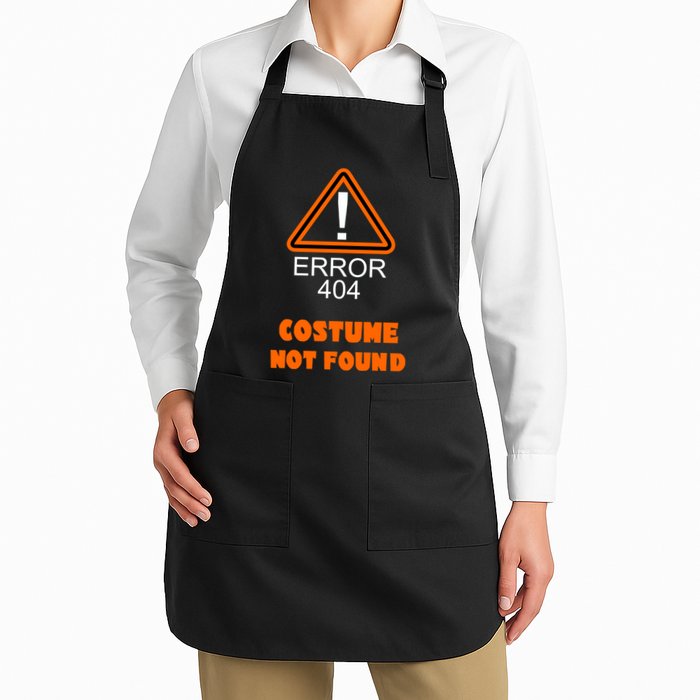 404 Error Costume Not Found Halloween Full-Length Apron With Pockets