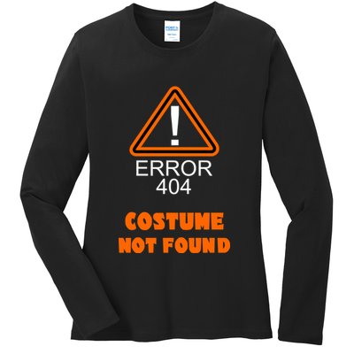 404 Error Costume Not Found Halloween Ladies Long Sleeve Shirt