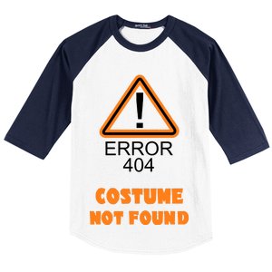 404 Error Costume Not Found Halloween Baseball Sleeve Shirt