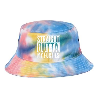 40th Birthday - Straight Outta My Forties Tie Dye Newport Bucket Hat