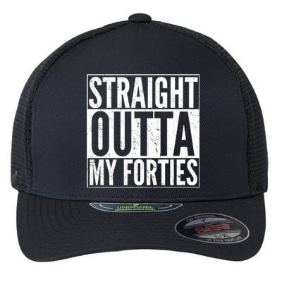 40th Birthday - Straight Outta My Forties Flexfit Unipanel Trucker Cap