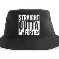 40th Birthday - Straight Outta My Forties Sustainable Bucket Hat