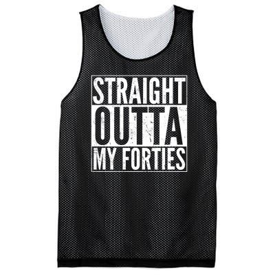 40th Birthday - Straight Outta My Forties Mesh Reversible Basketball Jersey Tank