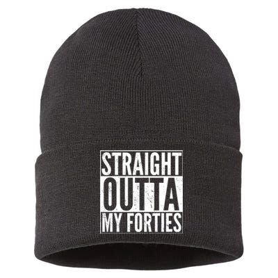 40th Birthday - Straight Outta My Forties Sustainable Knit Beanie