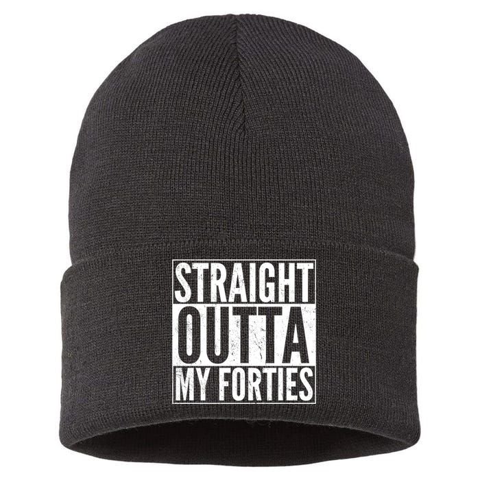 40th Birthday - Straight Outta My Forties Sustainable Knit Beanie