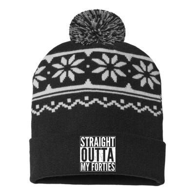 40th Birthday - Straight Outta My Forties USA-Made Snowflake Beanie