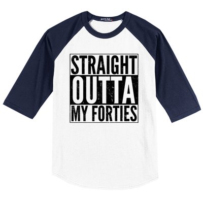 40th Birthday - Straight Outta My Forties Baseball Sleeve Shirt