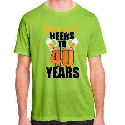 40th Birthday Cheers & Beers To 40 Years Adult ChromaSoft Performance T-Shirt