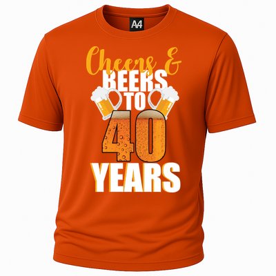 40th Birthday Cheers & Beers To 40 Years Cooling Performance Crew T-Shirt