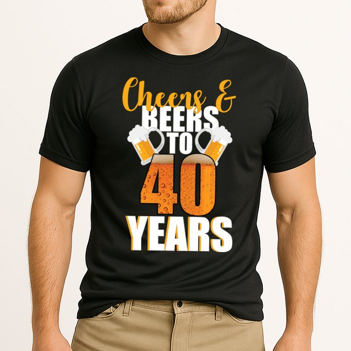40th Birthday Cheers & Beers To 40 Years Cooling Performance Crew T-Shirt