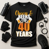 40th Birthday Cheers & Beers To 40 Years Cooling Performance Crew T-Shirt