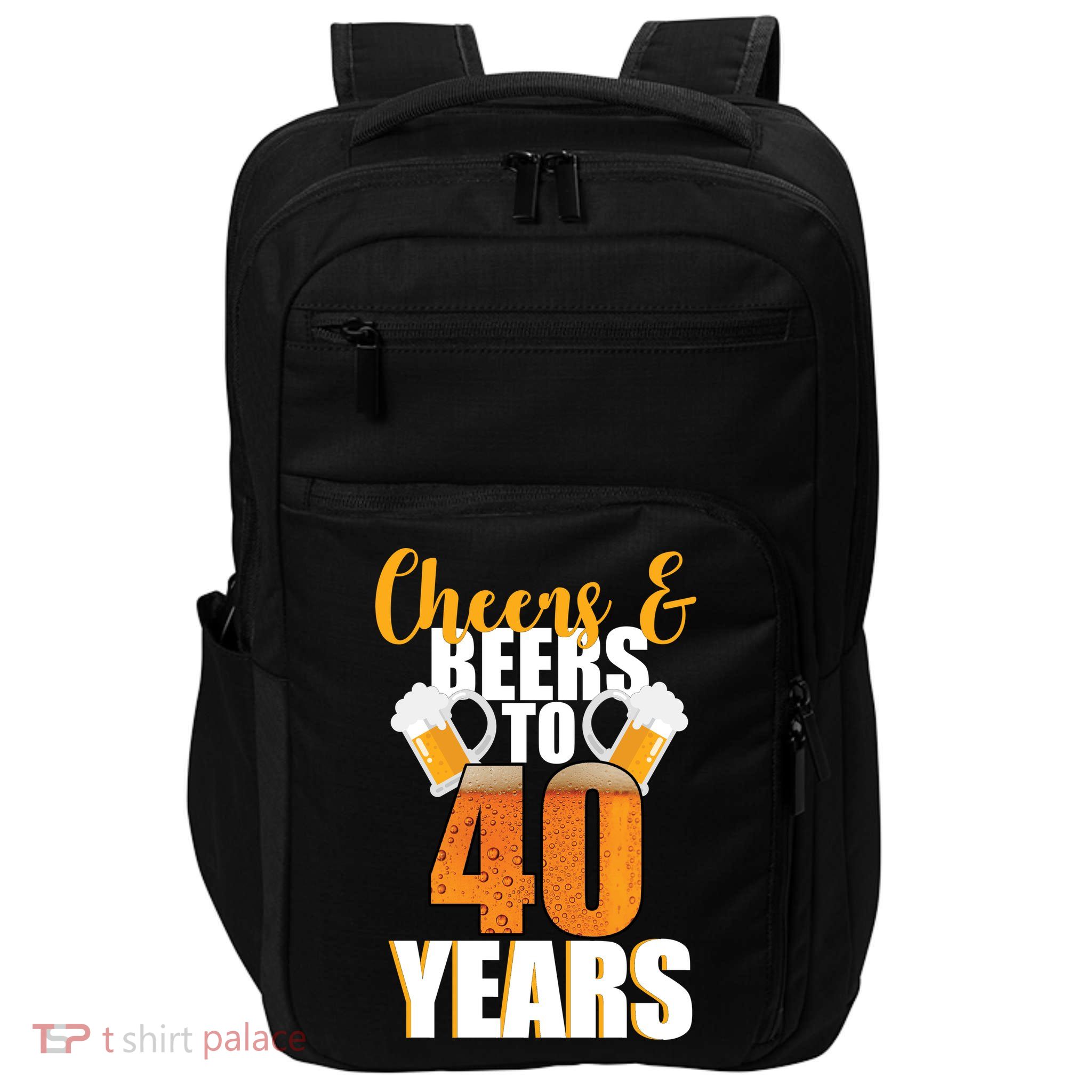 40th Birthday Cheers & Beers To 40 Years Impact Tech Backpack