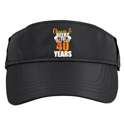 40th Birthday Cheers & Beers To 40 Years Adult Drive Performance Visor