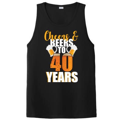 40th Birthday Cheers & Beers To 40 Years PosiCharge Competitor Tank