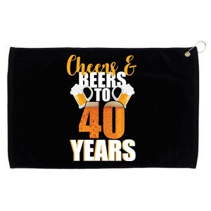 40th Birthday Cheers & Beers To 40 Years Grommeted Golf Towel