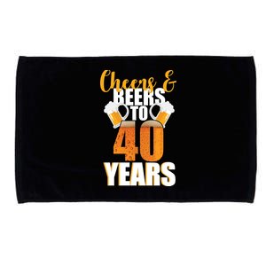 40th Birthday Cheers & Beers To 40 Years Microfiber Hand Towel