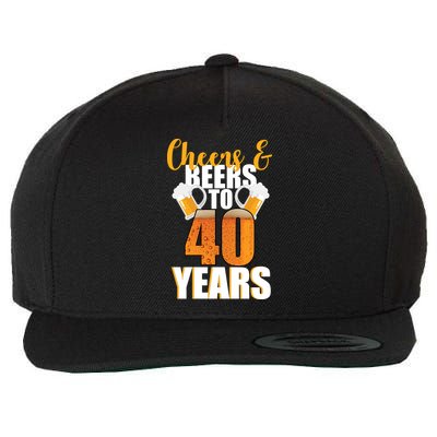 40th Birthday Cheers & Beers To 40 Years Wool Snapback Cap