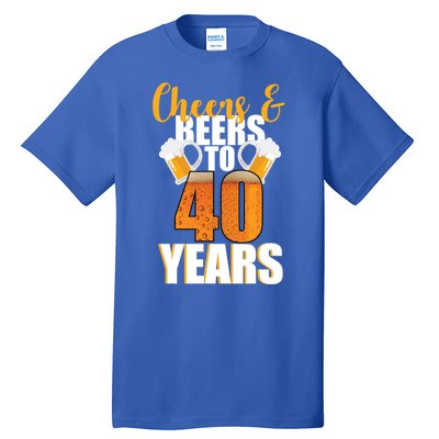 40th Birthday Cheers & Beers To 40 Years Tall T-Shirt